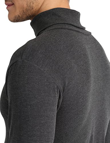 Lower East Camiseta con cuello alto Slim Fit para hombre, Antracita Mezcla, S