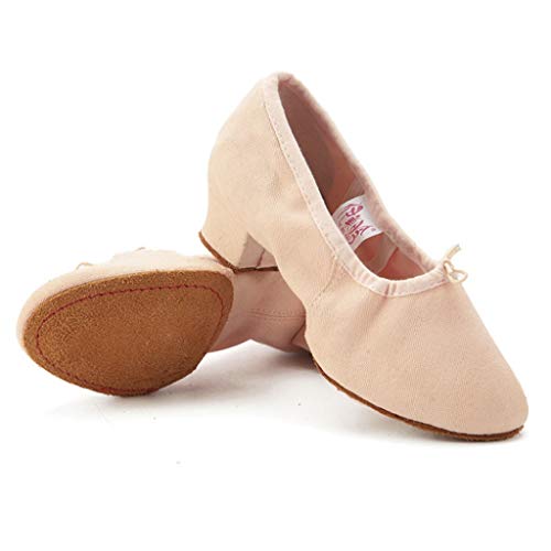 LPZ Zapatos de Jazz Maestros Adultos Zapatos Femeninos con Cordones de Baile Inferiores con Zapatos de Entrenamiento Yoga Danza del Vientre Danza Popular Zapatos de Baile
