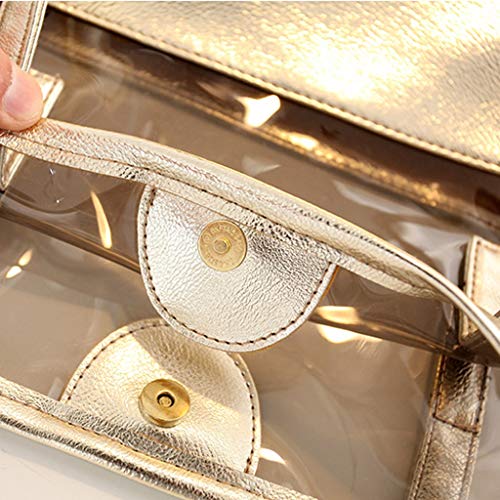 Luckycat Bolso bandolera para mujer PVC transparente 2 Piezas Bolso Bandolera de Playa Bolso Transparente Bolso Jelly para Mujer