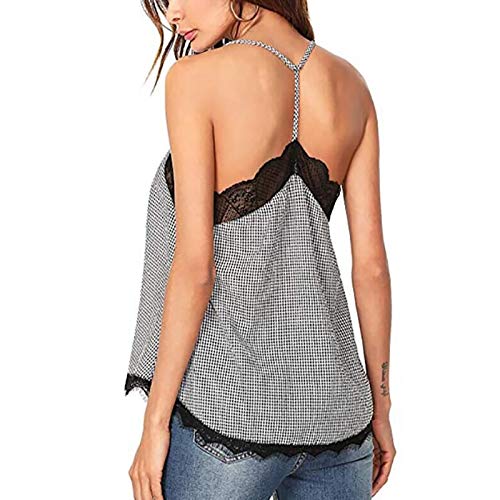 Luckycat Camiseta de Tirantes Mujer Tank Tops de Fiesta Negro Chica Camisola de Encaje Sexy Moda Camisola Sin Mangas Tops Verano 2019 Elegante Tank Tops Sin Mangas Mujer Vestir Ropa de Aire Libre