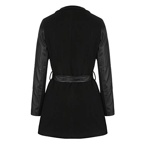 Luckycat Chaqueta de Cuero con Cierre de Cremallera para Mujeres Abrigo de Tendencia de Cremallera Lateral Abrigos de Invierno Slim Coats