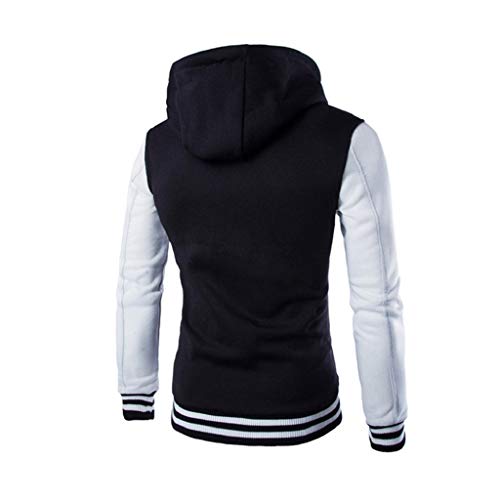 Luckycat Slim Fit con Capucha Outwear Blusa de Sudadera Suéter de Barras paralelas de Costura para Hombre Invierno Abrigo Casual Sudadera con Capucha Chaqueta de Lana Capa Jacket Parka Pullover