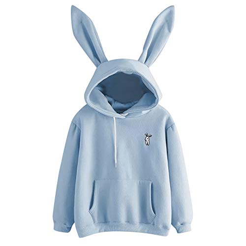 Luckycat Sudaderas con capucha de Conejo de Manga Larga para Mujer Sudadera con Capucha Blusa