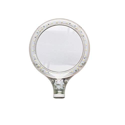 Lumeno 6803 Lámpara Lupa LED con Pinza y 32 SMD-Leds, 4 vatios, 300 Salones de Belleza, consultas médicas, Artesanos Aficionados. Ayuda de Lectura, lámpara de Aumento, 3 dioptrías
