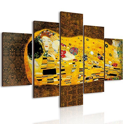 Lupia Vogue - Cuadro multipanel El beso de Klimt de madera 66 x 115 cm