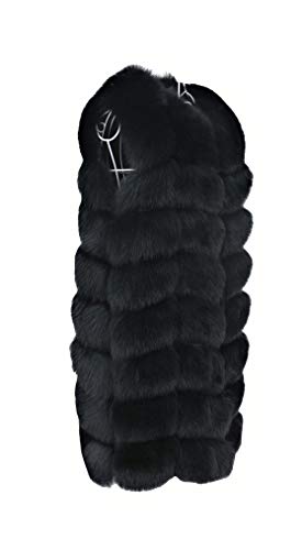 Luxury Fox - Chaleco (100% piel de zorro, 3 colores, tallas XS - 3XL) Negro S