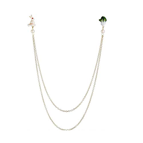 LYQZ Moda White Rabbit se Encuentra con la Cadena de Broche de Col, Accesorios de Vestir, para Fiesta, Trabajo, Boda