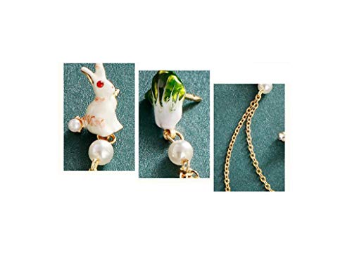 LYQZ Moda White Rabbit se Encuentra con la Cadena de Broche de Col, Accesorios de Vestir, para Fiesta, Trabajo, Boda