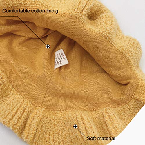 LYTYM Bebés de Sombrero de Punto de Invierno niño Infantil Earflap niñas Sombrero Caliente, ala Diseño Pétalo Gorra de Esquiar (Color : Red, Size : 10-30 Months)