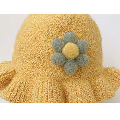 LYTYM Bebés de Sombrero de Punto de Invierno niño Infantil Earflap niñas Sombrero Caliente, ala Diseño Pétalo Gorra de Esquiar (Color : Red, Size : 10-30 Months)