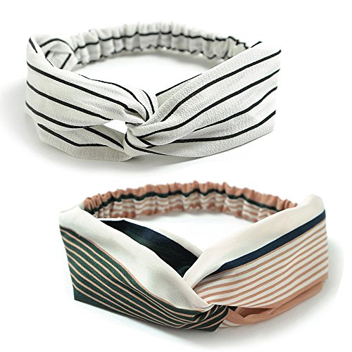 LZYMSZ Diademas Mujer Floral Print Headwrap Twist Nudo Pelo Banda Yoga Cabeza Wraps