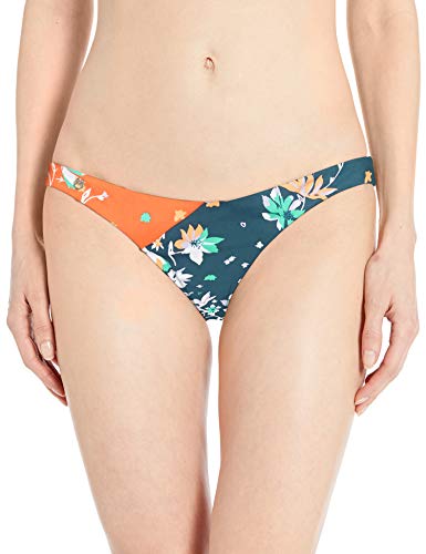 MAAJI Flirt Reversible Signature Cut Bikini Bottom Swimsuit Braguita, Flores Silvestres para Retratos de Flores Verdes, M para Mujer