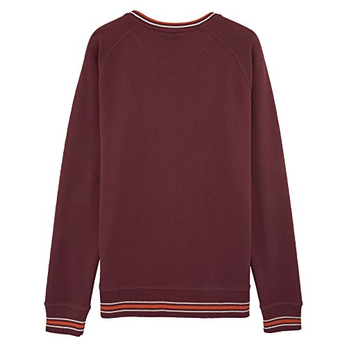 made in bio - Sudadera - Manga Larga - para hombre Bordeaux / Beige Chiné / Orange S