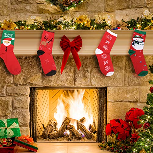 Magicfun Calcetines de Navidad, 8 Pares Calcetines de Cálidos Algodón de invierno, Calcetines de Dibujos Animados Reno de Santa Claus, Familia de Navidad con Exquisita Caja de Regalo