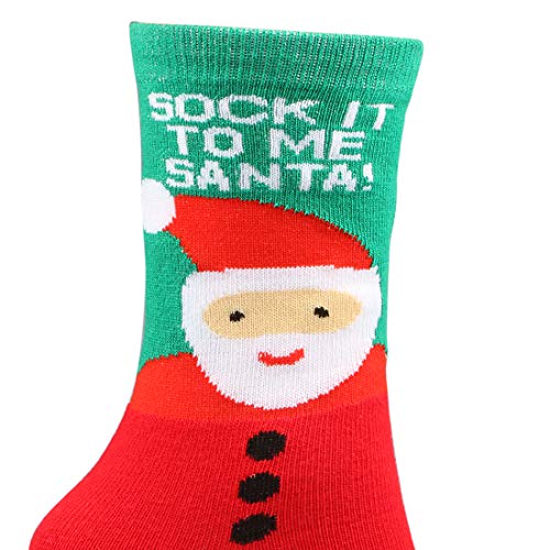 Magicfun Calcetines de Navidad, 8 Pares Calcetines de Cálidos Algodón de invierno, Calcetines de Dibujos Animados Reno de Santa Claus, Familia de Navidad con Exquisita Caja de Regalo