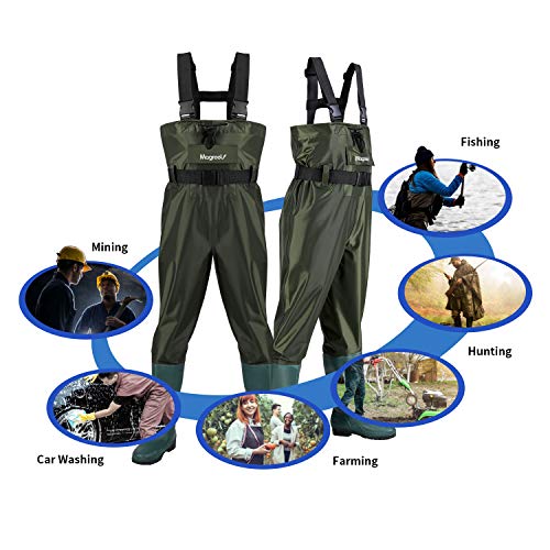 Magreel Vadeadores de Pesca con Botas Impermeables para Pescar Caza Waders Transpirables Ropa Pantalones para Pescador Hombre y Mujer, Material Seguro y Duradero (EU 40 / UK 6)