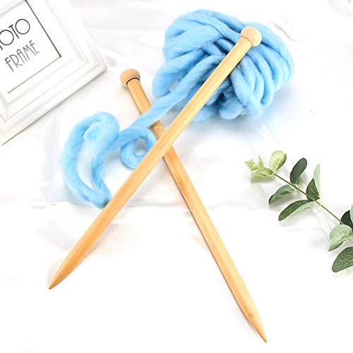 Majome Juego de 2 agujas de tejer de madera, accesorios de punto para bufandas de bricolaje, 20 mm