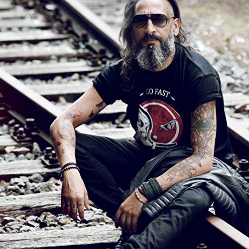 MAKAYA Camisetas Motocross - Diseño Casco de Moto - Negra XL