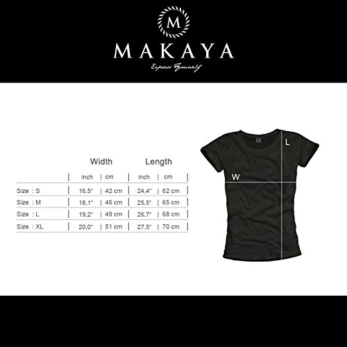 MAKAYA GO Fast OR GO Home - Camisetas de Mujer Casco Moto con Calavera - Negras L