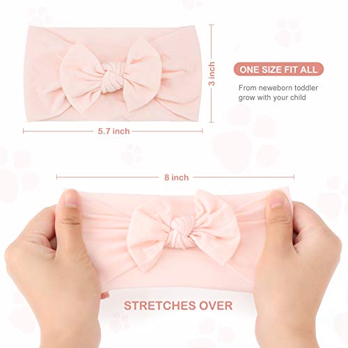 Makone Vendas del bebé súper elásticas Suaves Nudo de bebé Turbante Multicolor Hairband de los bebés recién Nacidos Banda Para Cabeza (Style-89/4PCS)