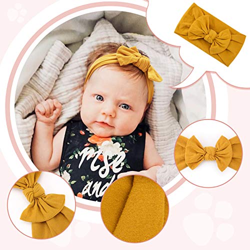 Makone Vendas del bebé súper elásticas Suaves Nudo de bebé Turbante Multicolor Hairband de los bebés recién Nacidos Banda Para Cabeza (Style-89/4PCS)