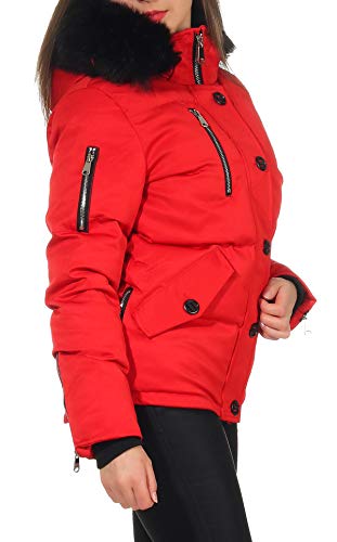 Malito Mujer Chaqueta de Invierno Chaqueta Acolchada JF1841 (Rojo, XL)