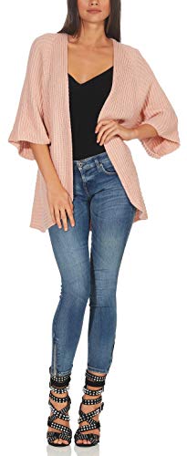 Malito Mujer Lana-Chaqueta Superior Cardigan Suéter Pullover 0185 (Adecuado de la Talla 40 hasta 46, Rosa)
