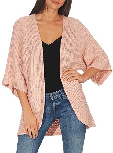 Malito Mujer Lana-Chaqueta Superior Cardigan Suéter Pullover 0185 (Adecuado de la Talla 40 hasta 46, Rosa)