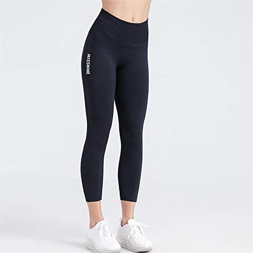 Mallas Leggings Deportivos Longitud De 3/4 para Mujeres Leggings De Gimnasio Joggers Deportivos Mujeres Leggings De Fitness Pantalones De Moda De Gimnasio S Negro