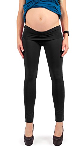 MAMAJEANS Leggings Premamà Afelpado Manté La Calor per a L'hivern - Made in Italy (46, Negro)