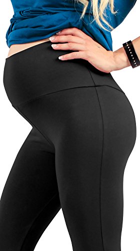 MAMAJEANS Leggings Premamà Afelpado Manté La Calor per a L'hivern - Made in Italy (48, Negro)