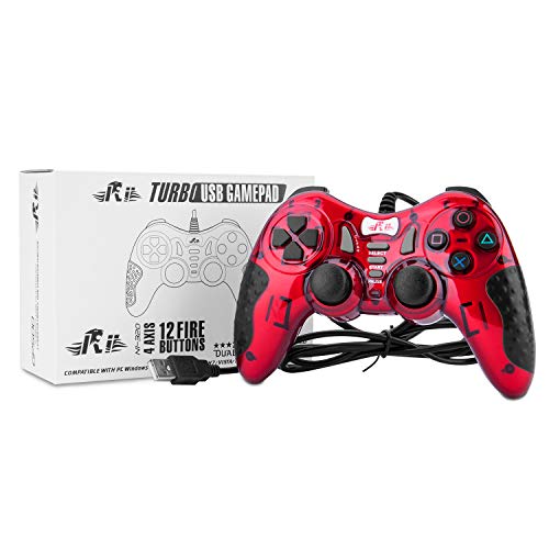 Mando Gaming Gamepad Rii GP500 con cable para PC Windows 98 XP 7 8 10 Juegos Playstation 3 STEAM. USB. ( Botones TURB 12 FIRE 4 axiales)
