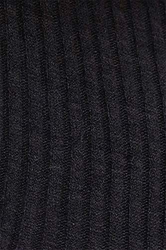 Manga Larga Manga de Obispo Manga de la Linterna Cuello Alto Subido Espalda al Aire Escotado por Detrás de canalé Pullover Suéter Jersey Jerséis Corta Corto Crop Top Negro M