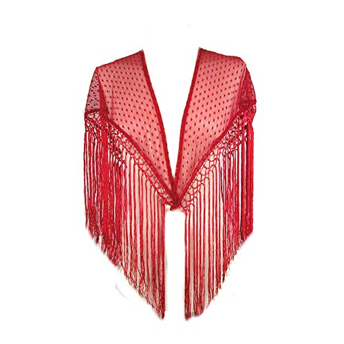 MANTONCILLO FLAMENCA PLUMETI PARA MUJER (Rojo)