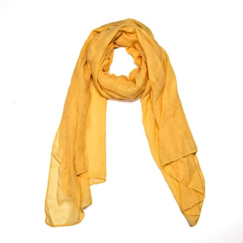 MANUMAR Bufanda unicolor para mujer | pañuelo fino amarillo como accesorio perfecto para el verano | Bufanda mujer de tubo | Fular mujer infinita | idea del regalo