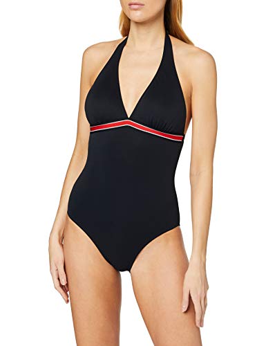 Marc O'Polo Body & Beach Beach W-Beachsuit Traje de baño de una Pieza, Negro (Blauschwarz 001), 38 (Talla del Fabricante: 036) para Mujer