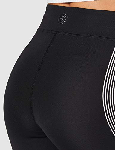 Marca Amazon - AURIQUE Bal181la18 - leggings deporte mujer Mujer, Negro (Black/White), 42, Label:L