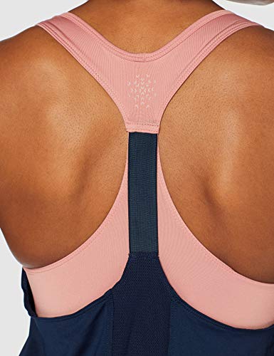 Marca Amazon - AURIQUE Camiseta Deportiva de Doble Capa Mujer, Negro (Dress Blue/Rosette), 38, Label:S