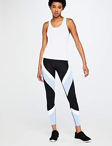 Marca Amazon - AURIQUE Camiseta Deportiva de Tirantes de Rejilla Mujer, Blanco (White), 40, Label:M