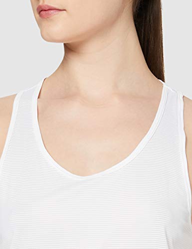 Marca Amazon - AURIQUE Camiseta Deportiva de Tirantes de Rejilla Mujer, Blanco (White), 40, Label:M