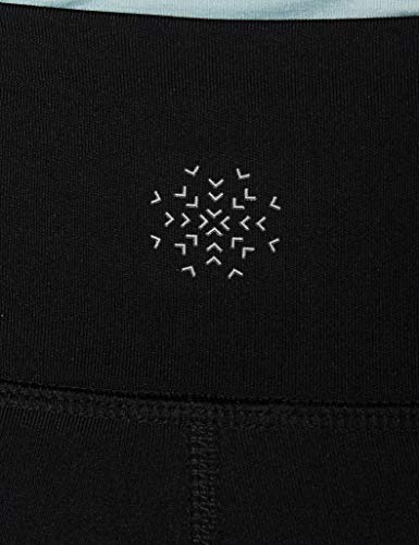 Marca Amazon - AURIQUE Floral Print Legging - Mallas de entrenamiento Mujer, Negro (Black), 42, Label:L