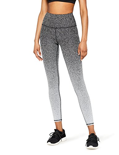 Marca Amazon - AURIQUE Leggings para Yoga con Degradado Mujer, Negro (Black), 38, Label:S