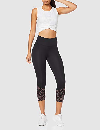 Marca Amazon - AURIQUE Mallas de Deporte Cortas Mujer, Negro (Black/Mauve Glow), 38, Label:S