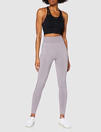 Marca Amazon - AURIQUE Mallas de Deporte sin Costuras de Tiro Alto Mujer, Purpura, 42, Label:L