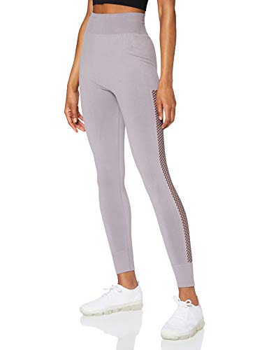 Marca Amazon - AURIQUE Mallas de Deporte sin Costuras de Tiro Alto Mujer, Purpura, 42, Label:L