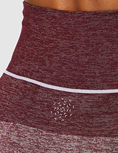 Marca Amazon - AURIQUE Mallas de Deporte sin Costuras de Tiro Alto Mujer, Rojo (Port Royale), 42, Label:L