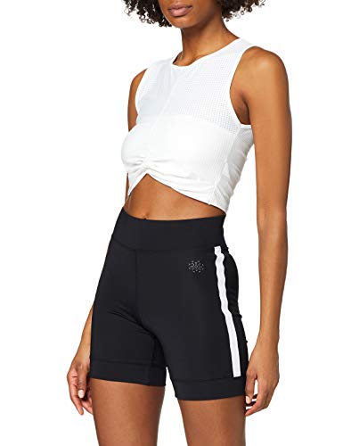 Marca Amazon - AURIQUE Short Ciclista con Banda Lateral Mujer, Negro (Black), 44, Label:XL