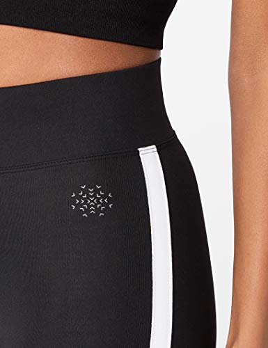 Marca Amazon - AURIQUE Shorts de Deporte con Banda Lateral Mujer, Negro (Black), 44, Label:XL