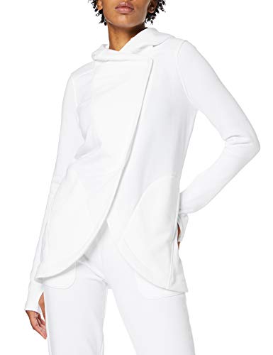 Marca Amazon - AURIQUE Sudadera Cruzada con Capucha Mujer, Blanco (White), 44, Label:XL