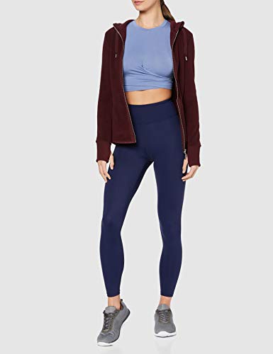 Marca Amazon - AURIQUE Top de Deporte Corto Súper Suave Mujer, Azul (Colony Blue), 40, Label:M